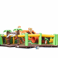 Château gonflable géant commercial sur le thème de la jungle, en PVC, pour événements, fêtes et location commerciale pour enfants