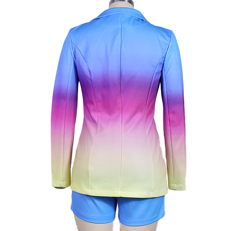 Y207036 autumn and winter European and American women's clothing temperament slim short pants two-piece suit suit