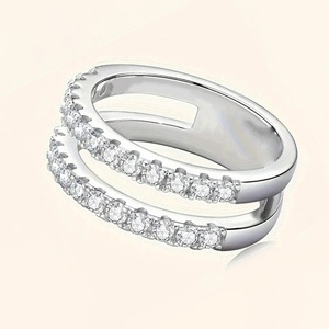 Anello a Doppio Strato per Donne, Stile Minimalista ed Elegante, per Uso Quotidiano in Ufficio, Gioiello alla Moda, Regalo - Product Image 5