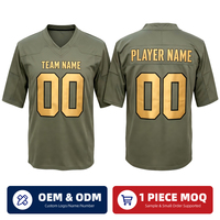 Maillot de football américain personnalisé vert armée en Spandex/Coton, avec nom et numéro de l'équipe brodés en twill, style militaire