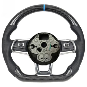 พวงมาลัยคาร์บอนไฟเบอร์ทรงแบนสำหรับรถยนต์ VW B8 B7 B5 B5.5 B6 CC MK7.5 MK4 R Line MK 6 4 5 - Product Image 4