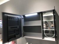 WJL 514T-90 Meuble-lavabo mural moderne en céramique résistant à l'humidité avec miroir lumineux pour hôtel