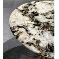 Table d'appoint moderne en marbre, motif montagne enneigée et orchidée, mobilier d'appoint élégant, imperméable, écologique, pour villa, salle à manger, intérieur, salon