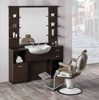 Table de coiffeuse en bois de style européen moderne pour école, salon de beauté, salon de coiffure, mobilier de salon de coiffure, miroir