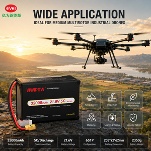 Batterie Li-ion pour drone multirotor de haute qualité, durable, 32000mAh, 21.6V, 5C, rechargeable, 320Wh/kg, prise personnalisée - Product Image 3