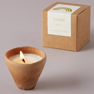 2020 nouveau produit bougie conteneur rond bonsaï <span class=keywords><strong>argile</strong></span> V forme pot de bougie <span class=keywords><strong>en</strong></span> terre cuite - Product Image 2