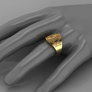Sikh khhalsa חותם טבעת גברים 18 קראט מצופה זהב 18 קראט טבעת מתנה עמיד למים - Product Image 2