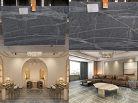 Tables à manger en marbre gris poli de luxe GOLDTOP pour salles à manger de villas privées et espaces de réunion familiaux