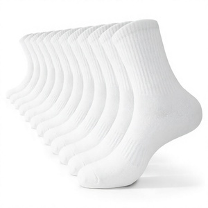 White Ankle <b>Socks</b> 100% Cotton Breathable Solid <b>Color</b> Daily Wear Casual <b>Socks</b> for Adults Summer Standard Thickness Knitted - Product Image 2