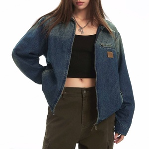 Chaquetas Vaqueras Negras Personalizadas para Mujer, Chaqueta de Algodón de Alta Calidad, Estilo Boyfriend, Lavado Vintage, Holgada - Product Image 3