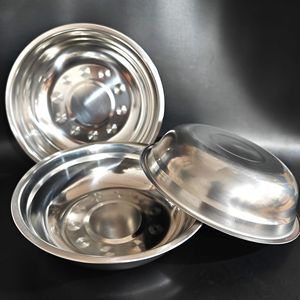 No. Tazón de acero inoxidable 22, tazón de sopa de acero inoxidable, tazón para fideos doméstico, tazón pequeño de acero inoxidable engrosado para cantina - Product Image 3