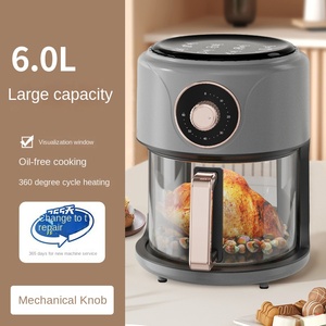 Friteuse à air noire automatique 5L Four en verre antiadhésif multifonctionnel électrique 5 en 1 Non toxique et écologique - Product Image 5