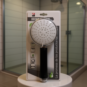 Ducha De Mano Con Mango Negro Y Cabezal Redondo Para Bao - Product Image 2