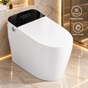 Luxury Sanitary Wares Auto Open Elongated Intelligent Bidet Toilet Black Matte Square Ceramic Intelligent Smart Toilet - Product Image 5