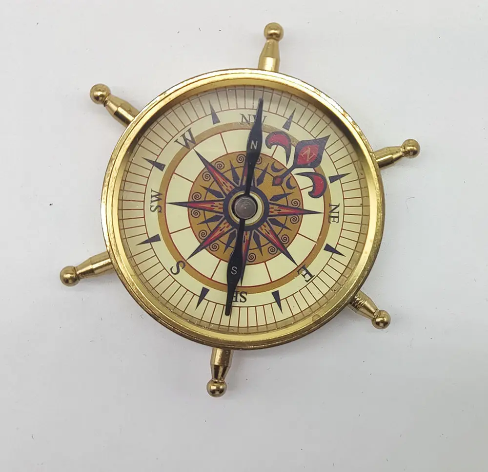 2023 Classic Brass Pocket Mini Compass set Magnetic Compass gift premium 52B