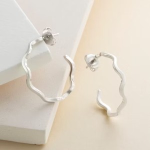 Boucles d'oreilles créoles torsadées en argent sterling 925 avec boucles d'oreilles créoles épaisses et torsadées minimalistes en argent sterling 925, bijoux pour femmes - Product Image 4