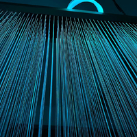 Cortina de Agua con Fibra Óptica LED, Cascada Exterior para Cafetería, Villa, Patio, Restaurante, Hotel, Luces Decorativas de Colores para Separación de Ambientes