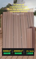 Plancher de terrasse en composite bois-plastique (WPC) creux, co-extrusion européenne, étanche, antidérapant, à emboîtement, pour usage extérieur, avec motif en relief.