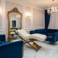 Lit de massage de spa haut de gamme, lit de beauté, table de massage électrique à hauteur réglable automatique, en acier inoxydable pour salon de spa, mobilier