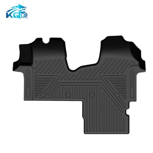 Tapis de voiture en TPE imperméables à motif géométrique KQD, épaisseur 3-3,5 mm, ensemble complet 3 pièces pour Renault Trafic - Product Image 1
