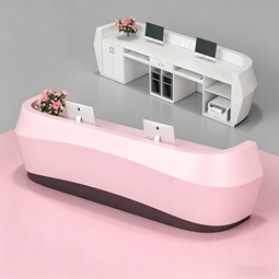 Fiberglass Bespoke Front Desk Luxury Reception Counter Art Design for Mall Hotel Office - Product Image 1