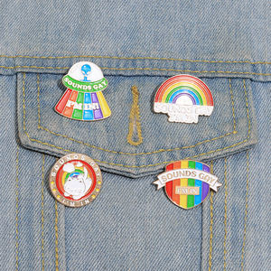 Suara Gay saya di Enamel Pin LGBT Kebanggaan pelangi bros logam kerah jas perhiasan aksesori ransel - Product Image 1