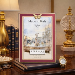 Marco de Fotos Beltrami de 4x6 Pulgadas Plateado con Diseño de Mariposa Dorada Fucsia - Product Image 2