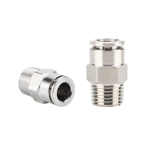 Ống OD 8mm 1/8 inch ren ngoài BSPP mạ niken đồng, khớp nối đẩy nhanh khí nén - Product Image 3