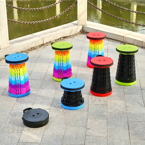 Collapsible Plastic <strong>Portable</strong> <strong>Folding</strong> Fishing Chair Extendable Telescopic Design Lightweight Retractable Outdoor Bar <strong>Stool</strong> - Product Image 3