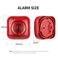 Alarma Sonora de Alta Decibilidad con Luz Roja, Control Remoto Inalámbrico Transfronterizo de 433.92MHz, Certificación CE, AC/DC 12V/24V, Alcance de 200m