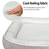 Grand lit de refroidissement pour animaux de compagnie en tissu de glace, lit de sommeil orthopédique pour chien