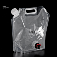 Sac à eau pliable portable réutilisable pour le camping, 5L 10L, avec bec verseur et poignée, pour boissons et eau potable en extérieur