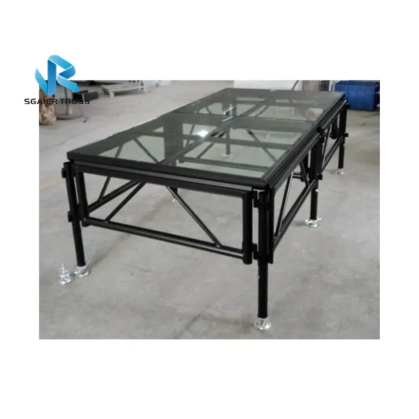 Mini indoor stage 4ftx4ft aluminum glass stage platform manufacturer
