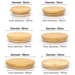 Vòng màu đen lọ nắp tre Con dấu gỗ đĩa cap nến có thể bao gồm với Silicone niêm phong Vòng - Product Image 5