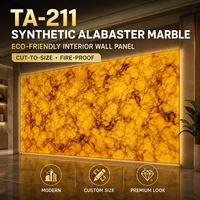 Transtones TA-211 Panneau mural en marbre artificiel rétroéclairé, résistant à l'eau et au feu, en onyx synthétique moderne, découpe sur mesure