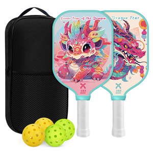 Juego de raquetas de pickleball de fibra de carbono para niños, diseño de dragón, con bolsa de transporte y pelotas para jugar al aire libre - Product Image 1