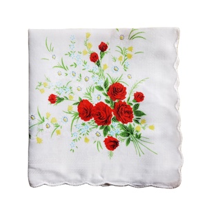 <span class=keywords><strong>Mouchoirs</strong></span> en coton pour hommes et femmes, premium, 29x29cm, petits, à motif floral vintage, bord festonné, imprimé floral - Product Image 4