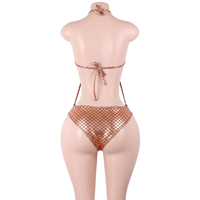 Maillots de bain sirène à paillettes en vrac, vêtements de danse exotiques, maillots de bain dorés à lacets, string, tenues de danseuse pour festivals et raves