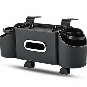 Car Back <b>Seat</b> Organizer Plastic <b>Storage</b> Box With Cup Holders For Car Interior 36x20x9.5cm - Product Image 5