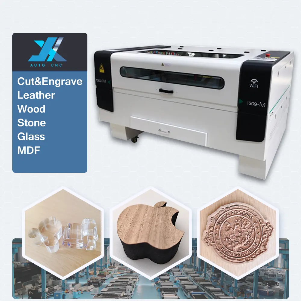 CO2 Laser 1390 CNC Wood MDF rubber stamp Fabric leather engrave engraving Cutting Cutter Machine