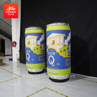 Bouteilles de vin gonflables personnalisées, canettes de bière publicitaires géantes avec lumière à led pour événements