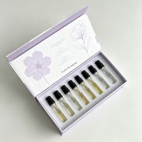 Boîte d'emballage de luxe pour kit d'échantillons de parfum 2 ML, avec logo personnalisé, couvercle magnétique et insert en EVA