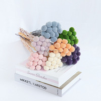 20PCS Bunga Awet Alami Segar Warna-warni Golden Ball Billy Button Craspedia Buket untuk Dekorasi Pernikahan