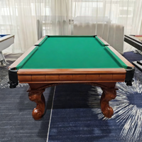Table de billard professionnelle de 9 pieds en bois massif, style rétro classique, personnalisée en usine, avec poches en cuir, qualité tournoi
