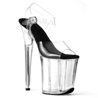 Chaussures à plateforme transparentes à lacets de 8 pouces en PVC respirant et léger pour danseuses exotiques, idéales pour les séances photo