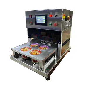 Nieuwe Volautomatische Aluminium Lade Kom Jar Kan Cup Ronde Container Papier Plastic Film Deksel Sealer Instant Noedels Sluitmachine