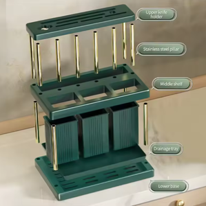 Nhà bếp tối giản đứng nhựa duy nhất đa chức năng nấu ăn lưu trữ Kệ dao nĩa muỗng lưu trữ chủ drainer - Product Image 5