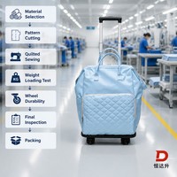Sac de voyage matelassé grande capacité à roulettes, en polyester Oxford imperméable, sac à main trolley unisexe 15 pouces, idéal pour les voyages, OEM