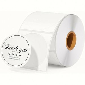Etiquetas Adhesivas de Papel y Vinilo Ecológicas, Resistentes al Agua, en Rollo, con Corte Troquelado, de Agradecimiento, de Advertencia, para Sellado de Bolsas de Embalaje, Impresión a Color Personalizada - Product Image 3
