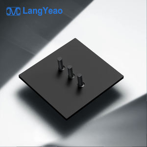 LangYeao Ретро Роскошный Черный тумблер и переключатель управления с панелью из нержавеющей стали 1/2/<span class=keywords><strong>3</strong></span>/4 Gang 2 Way 110-250 V - Product Image 1